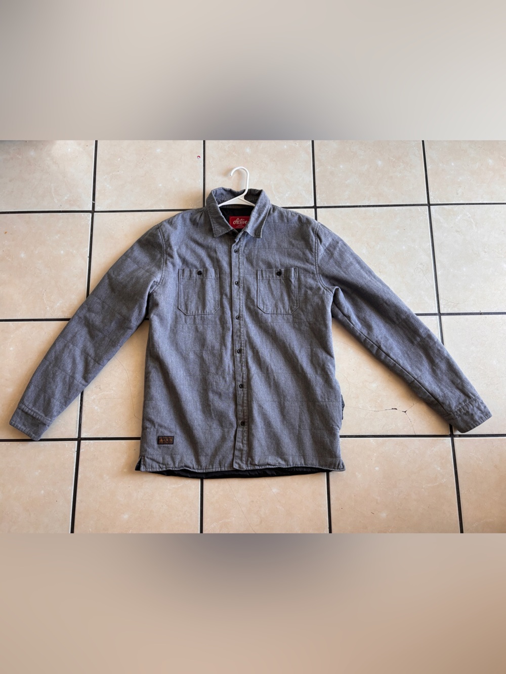Active Ride Shop Gray Button-Front Shirt Jacket